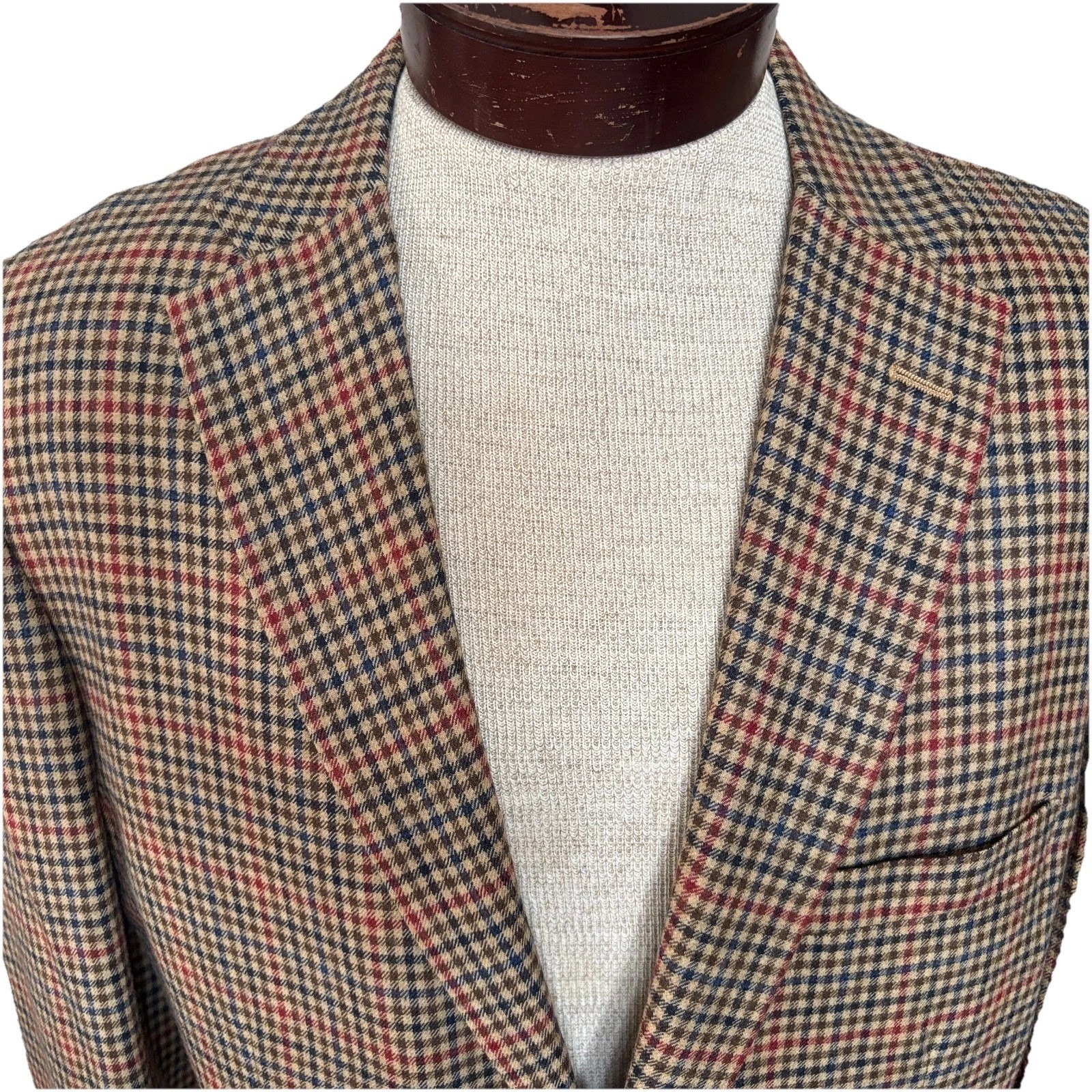 Holland & Sherry Royal Classic Houndstooth Wool Blazer Premium Tom James 46l